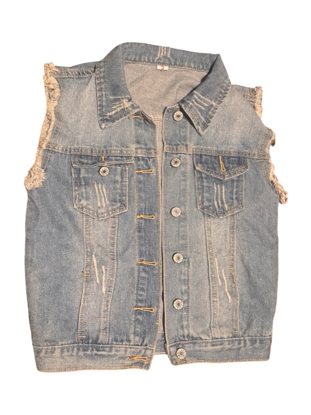 Classic Light Blue Denim Vest Jacket - Women